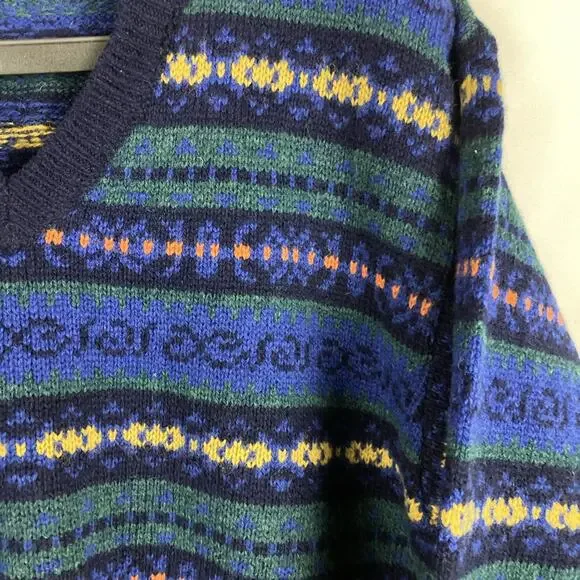 Brooks Brothers Fair Isle Wool Sweater Mens L Made In UK Nordic - Picture 3 of 12
